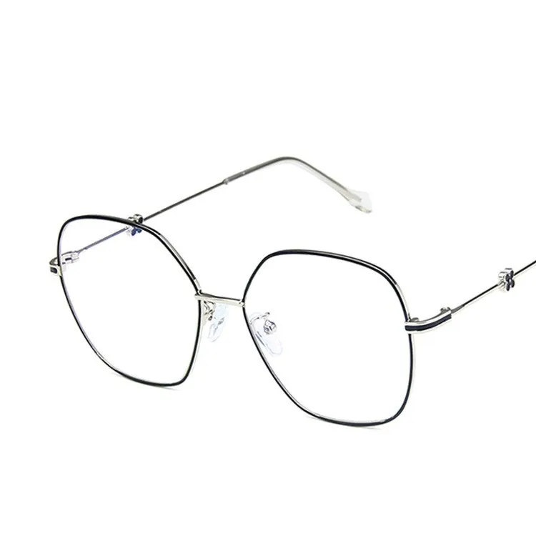 

Blue Light Reading Glasses Frame Computer Glasses Metal Cute Flower Women Eyeglasses Spectacle Frame Square Vintage Clear Lens