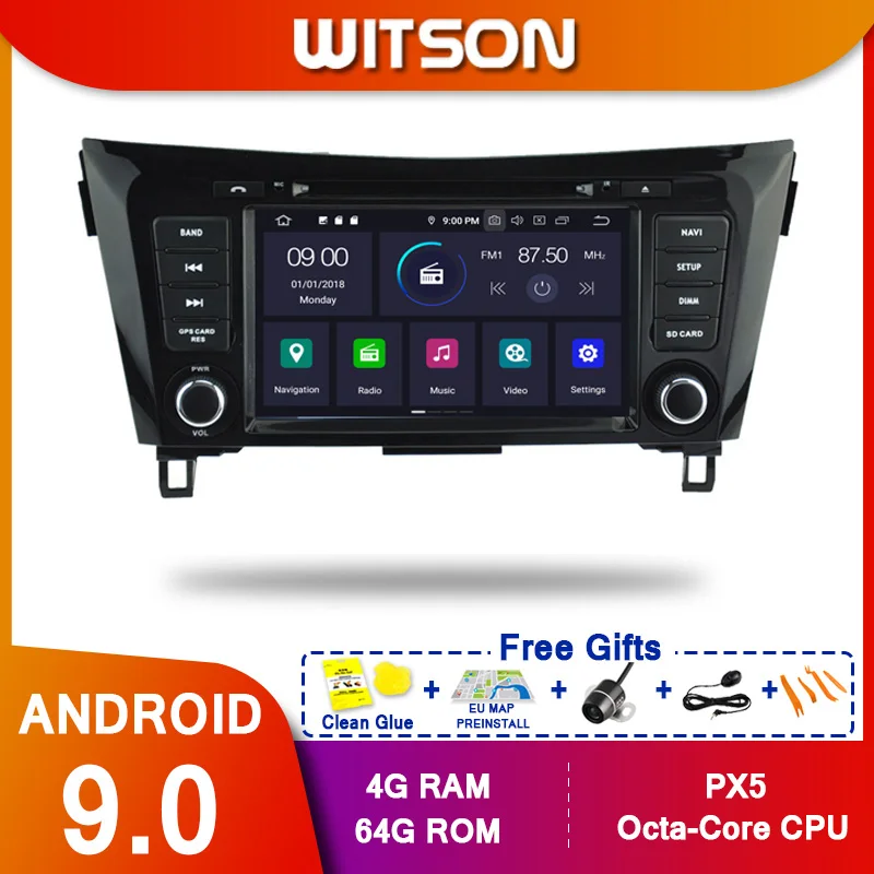 WITSON Android 9 0 Octa core PX5 автомобильное радио для NISSAN X TRAIL QASHQAI 2014 Поддержка автомобиля с
