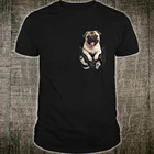 Хлопковая футболка CLOOCL, летняя Модная рубашка с карманами для животных и Мопсов, мужские и женские повседневные топы в стиле Харадзюку, забавные хлопковые черные футболки, Прямая поставка