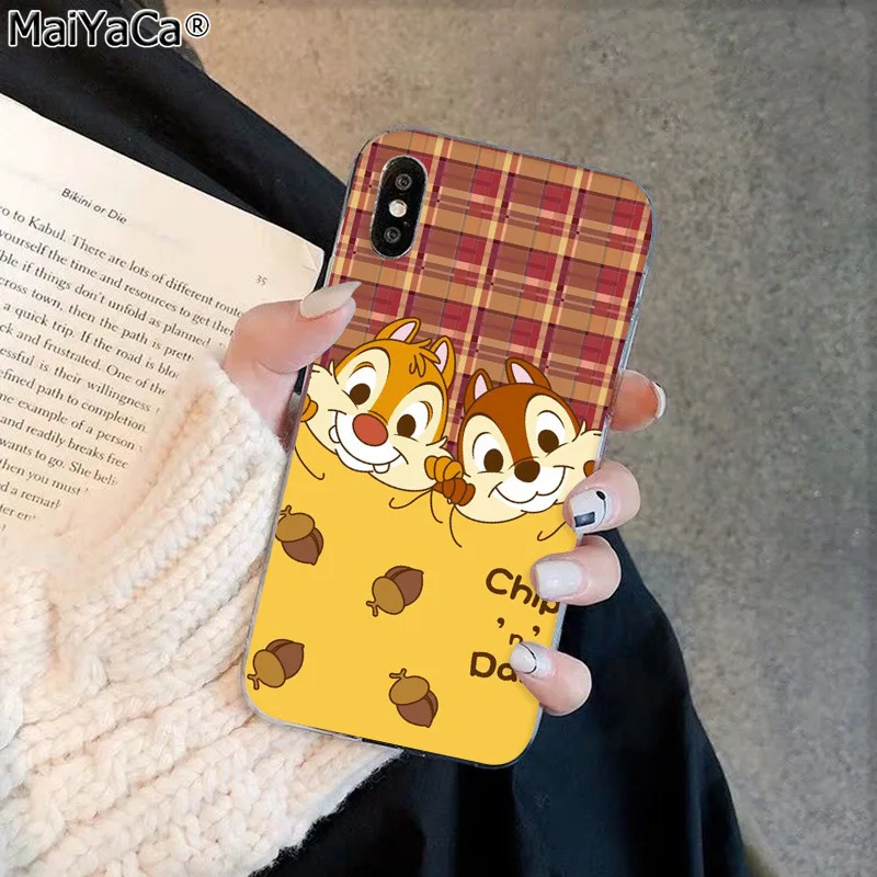 A2 MaiYaCa милый мультфильм белка чип 'Н' Дейл черный чехол для телефона iphone 11 pro 8 7 66S Plus X XS MAX 55S SE XR чехол - Цвет: A2