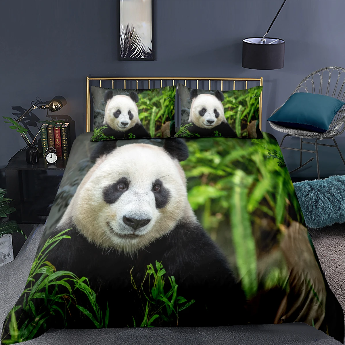 

Animal Style Bedding Set 3D Panda Printed Quilt Cover Soft Duvet Cover Pillowcase Bedroom Single Full Double Twin Queen King