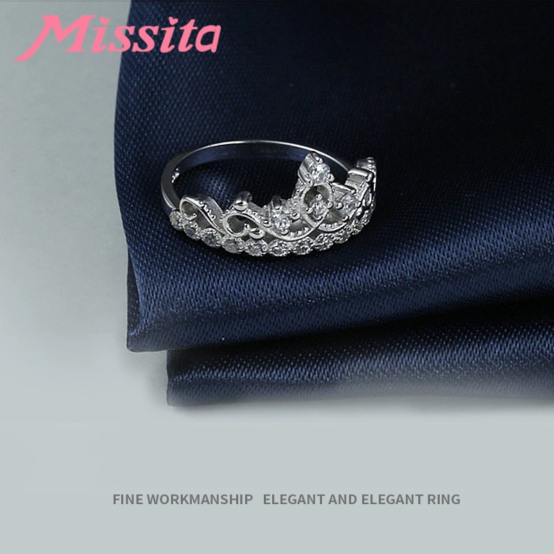 MISSITA 100% 2019 новые модные классические кольца с короной для женщин прозрачным