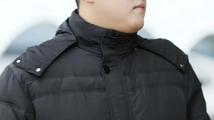 Парка мужская длинная свободного покроя пуховик черного/армейского зеленого