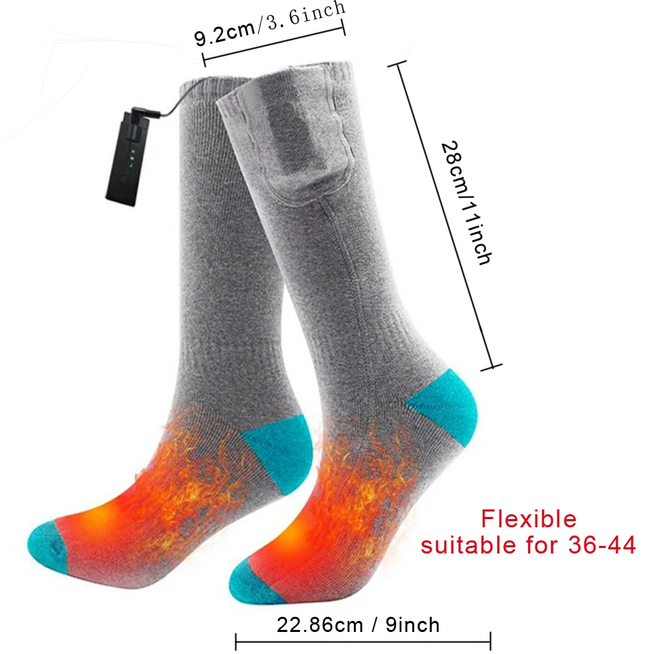 Зимние перезаряжаемые электрические Подогреваемые носки с аккумулятором 3 7 в