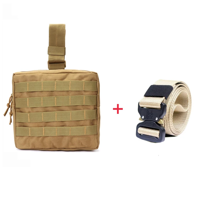 bag and 125CM belt 4 Водонепроницаемая нейлоновая тактическая сумка для ног Molle system охотничий набор инструментов ремень для мужчин и женщин военная техника тактическая сумка - Цвет: bag and 125CM belt 4