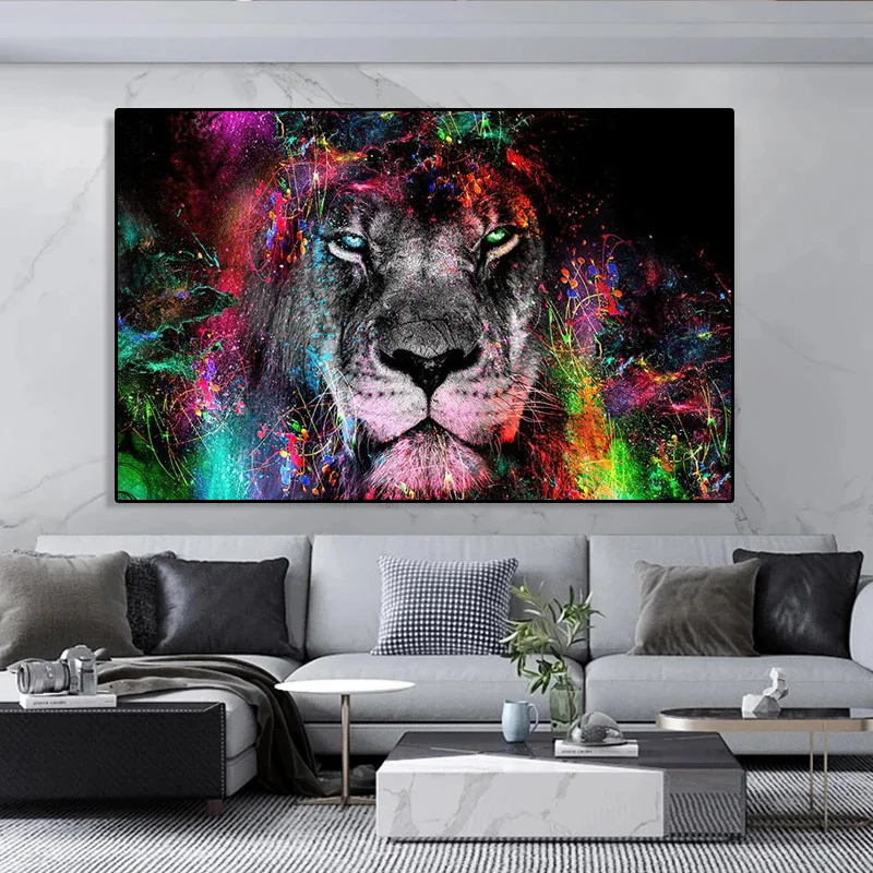 Картина-постеры на холсте с изображением Льва без рамки