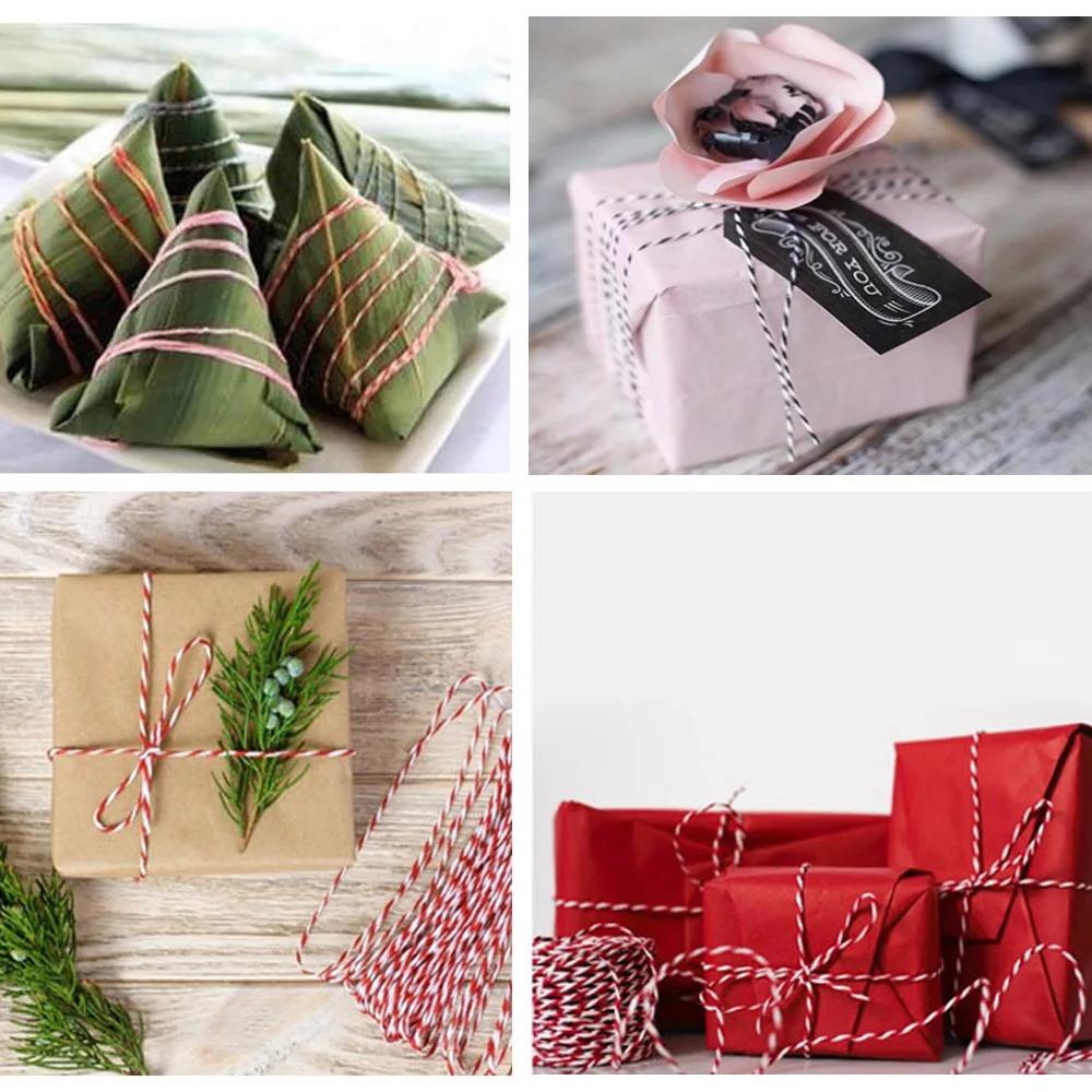 100 м * 1 5 мм двухцветная хлопковая веревка для пекарни ручной работы аксессуары