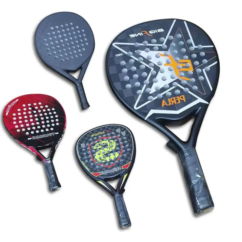 Professional Beach Padel Tennis Racket Carbon Fiber EVA Face Paddle With Paddle Bag Cover Adult Sport Training Accessories