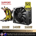 Блок питания для добывающей установки, 2000 Вт, 2400 Вт, 2600 Вт, 95% высокоэффективный, переменный ток 180-260 в, источник ATX, поддержка 8 ЦП карт, для майнинга, Antminer PC