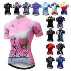 Велоспорт Джерси Женская Летняя обувь с коротким рукавом розовый велосипед рубашки с коротким рукавом велосипед MTB рубашки Топ Спорт езда Maillot Ciclismo велосипедная форма