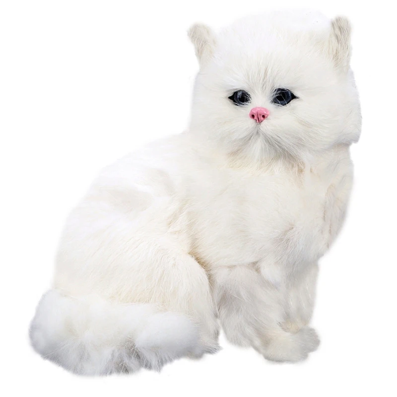 

Realistic Cute Simulation Stuffed Plush White Persian Cats Toys Cat Dolls Table Decor Kids Boys Girls
