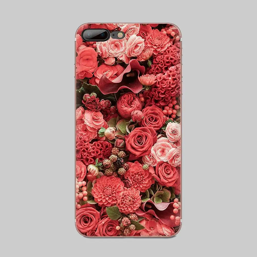 Прозрачная мягкая оболочка большой полосы из розовых цветочков на huawei Honor 4C 5A 5C 5X6
