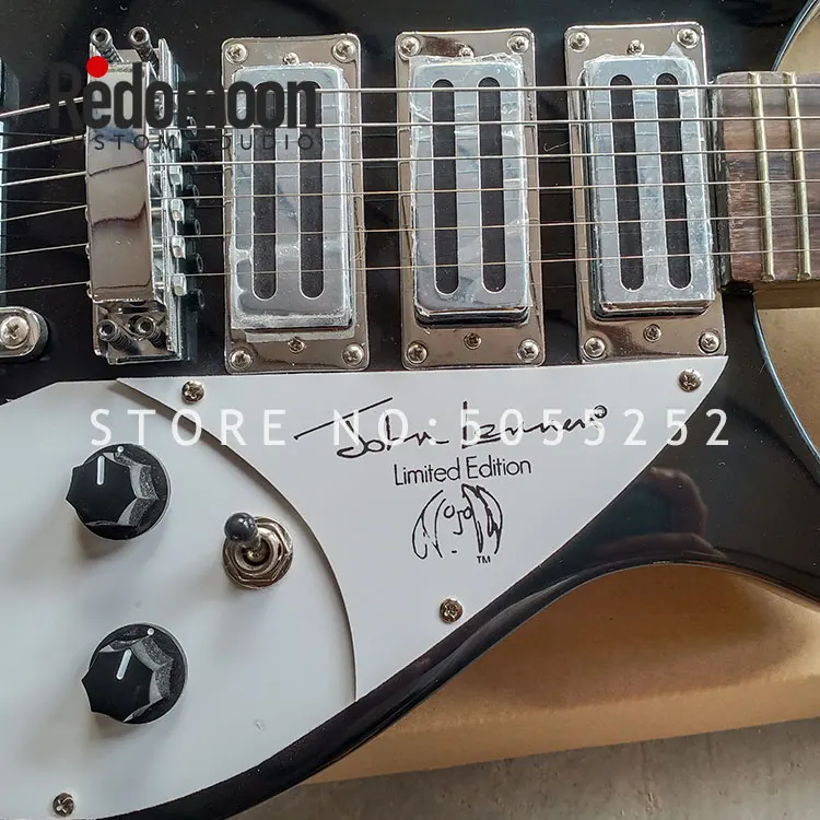 Электрическая гитара Rickenback заводская 6 струн 3 пикапа черного цвета магазин