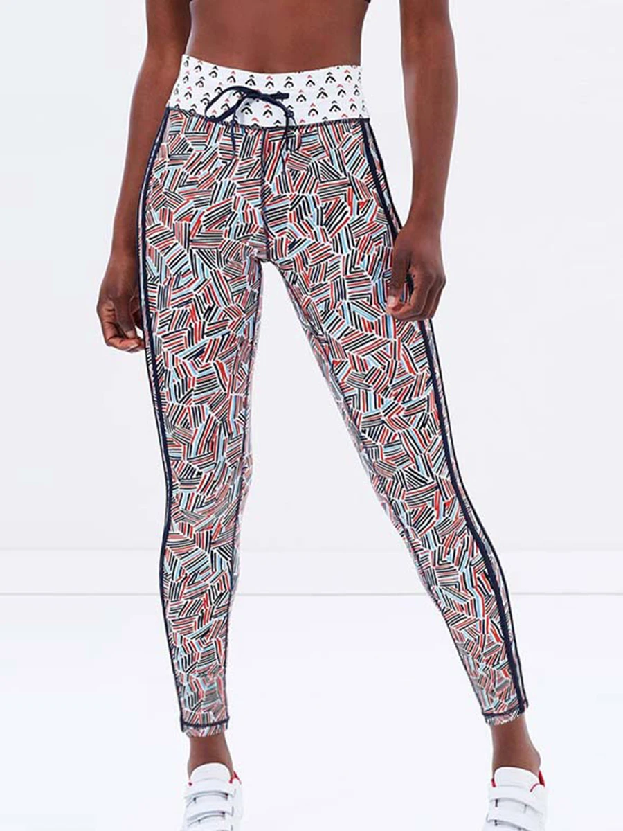 

Spring Fitness Leggings Women Fashion Red Print Trousers Casual Skinny Leggins High Waist Breathable Elastic Workout Legging