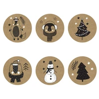 christmas series seal label stickers merry christmas round home decoration stickers cute children label stationery drop shipping