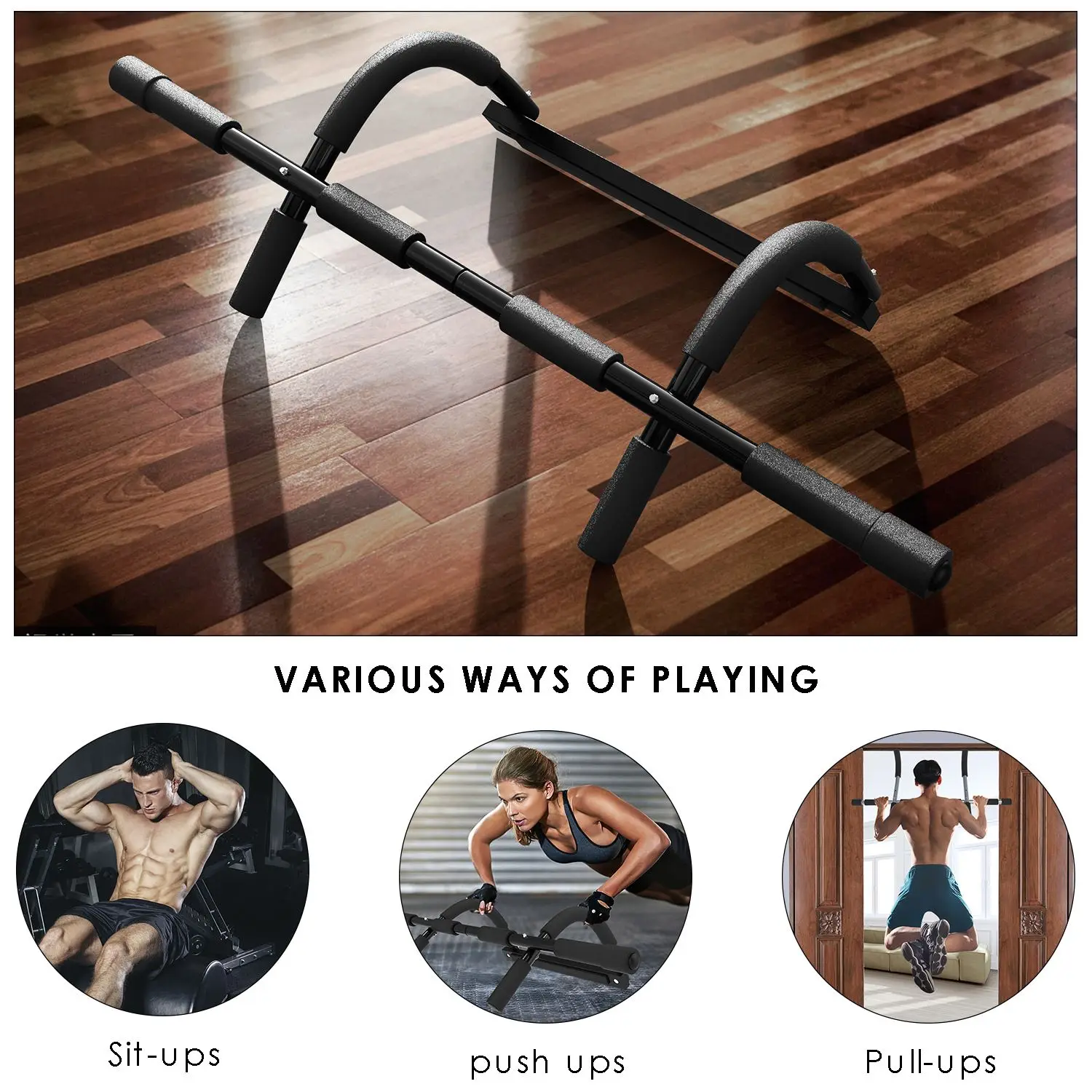 

Secure Home Pull-up Bar adjustable Steel Training Fitness equipment Indoor doorway Wall Pull up bar Sport Workout Horizontal bar