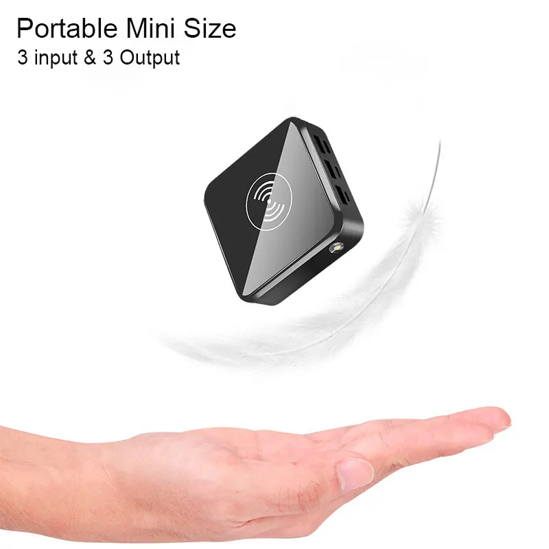 20000 мАч беспроводное портативное зарядное устройство мини внешний аккумулятор с