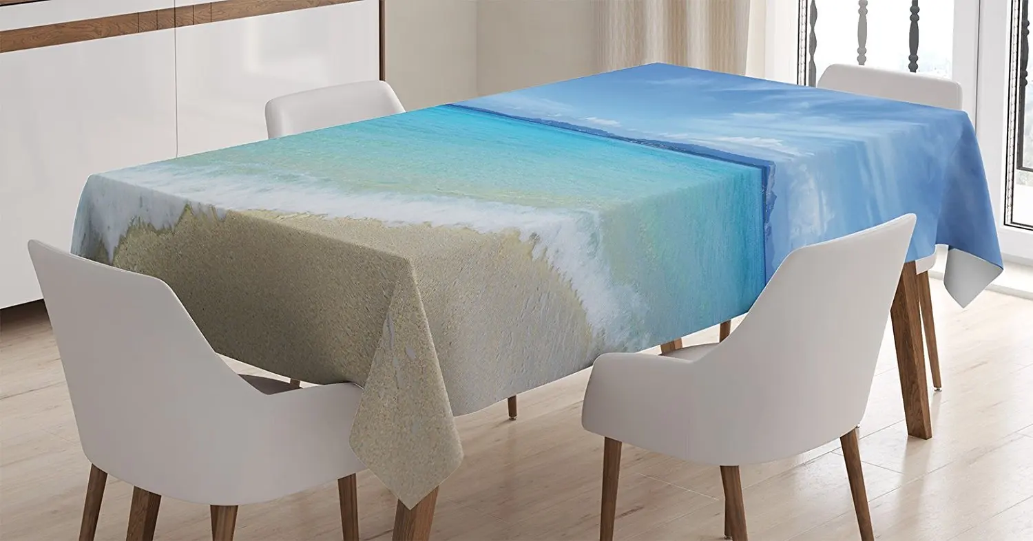 Декоративная скатерть океана экзотический Пляжный Пейзаж яркое небо Чистая