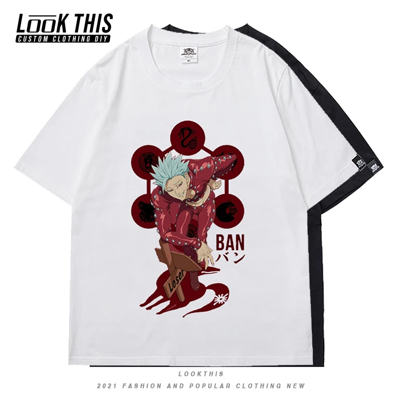 

The Seven Deadly Sins Print Men's T Shirt Street Harajuku Men T-shirt Male Men Tee-Shirts Tops O-neck Cool Casual Short Sleeve
