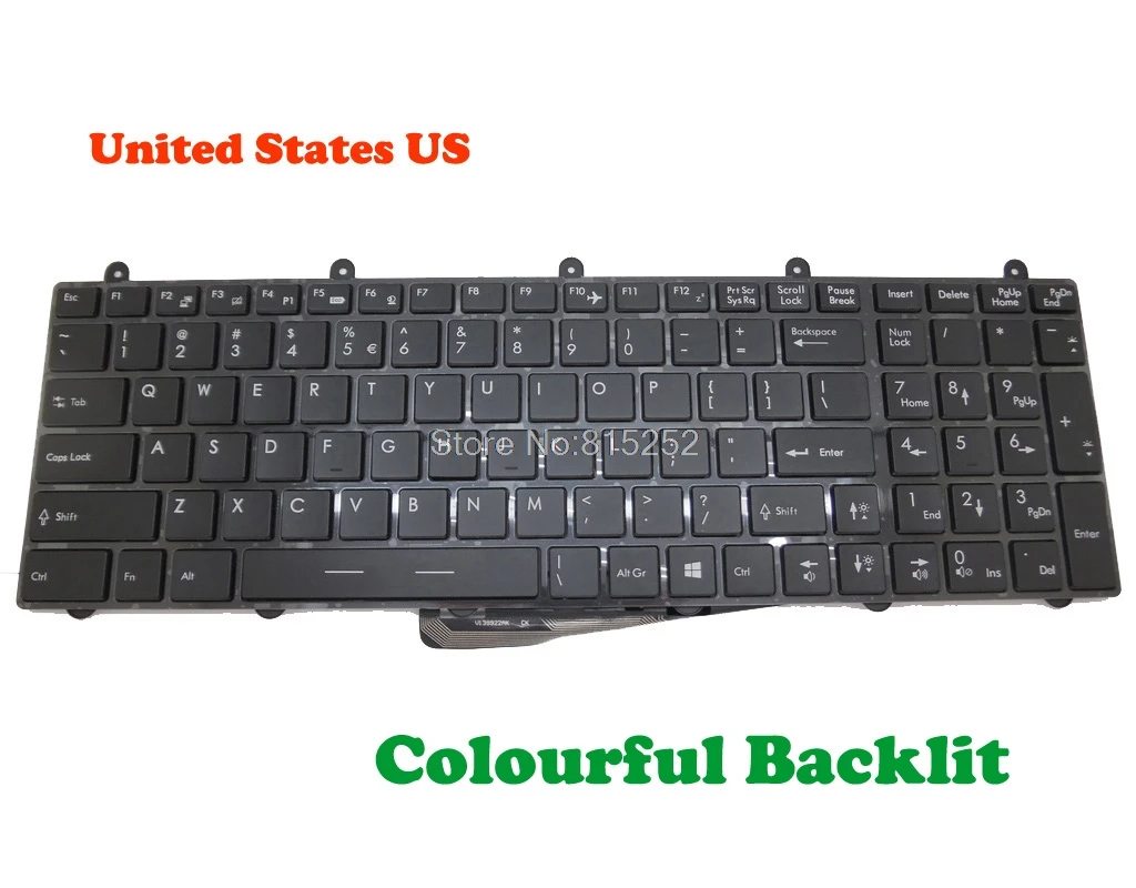 Клавиатура с цветной RGB подсветкой для ноутбука MSI GT60 GE60 2PC 2PE 2PF 2PG 2QD 2QE MS-16GF GP60 0NG GT70 2OC 2OD 2okws US English