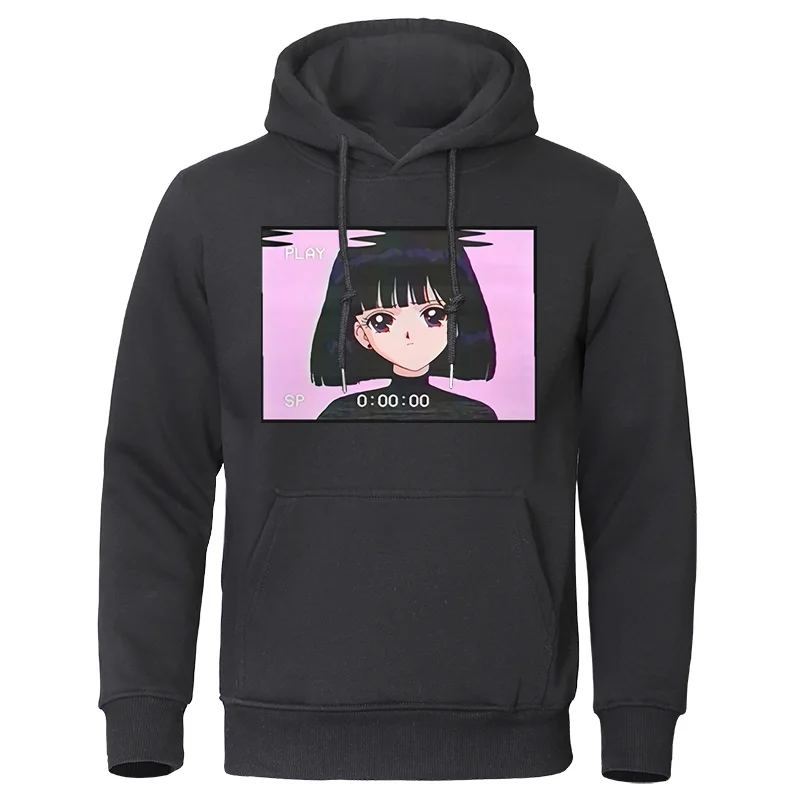 Модные 2019 новые осенние мужские толстовки Sad Girl Ретро-худи с рисунком из аниме