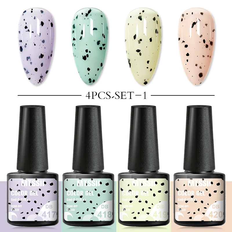 Набор гель-лаков для ногтей полуперманентный твердый желе яичная скорлупа