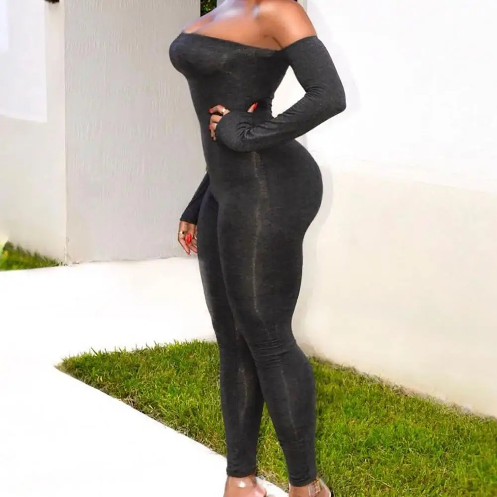 

Sexy Women Long Sleeve Strapless Off Shoulder Bodycon Playsuit Party Jumpsuit