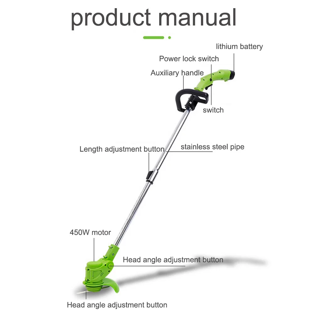 12V литиевая батарея электрическая газонокосилка Многофункциональный