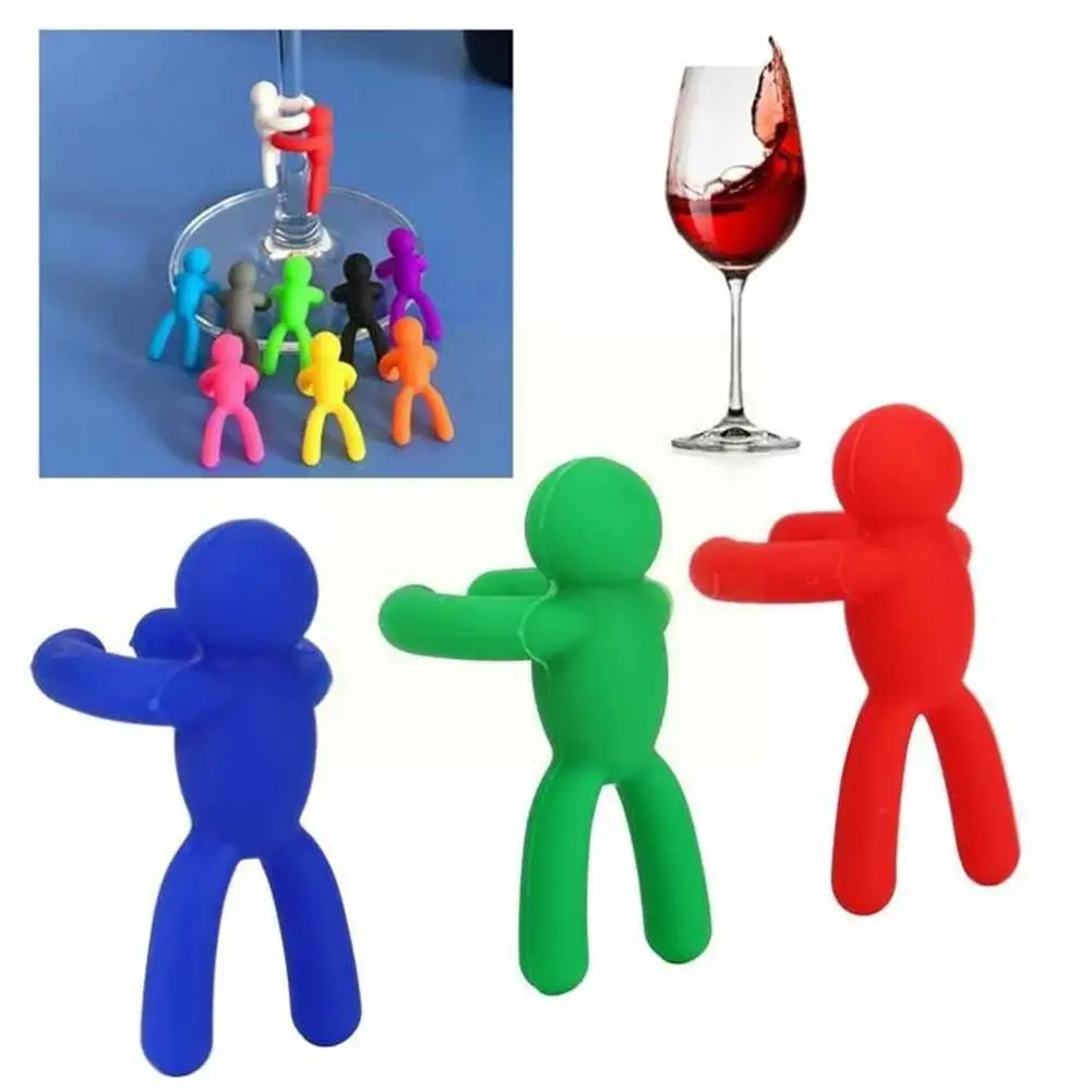 

Silicone Marker Set Wine Glass Recognizer Label Drinking Glass Identification Labels Tag Signs For Party Barware Accessorie O9V8