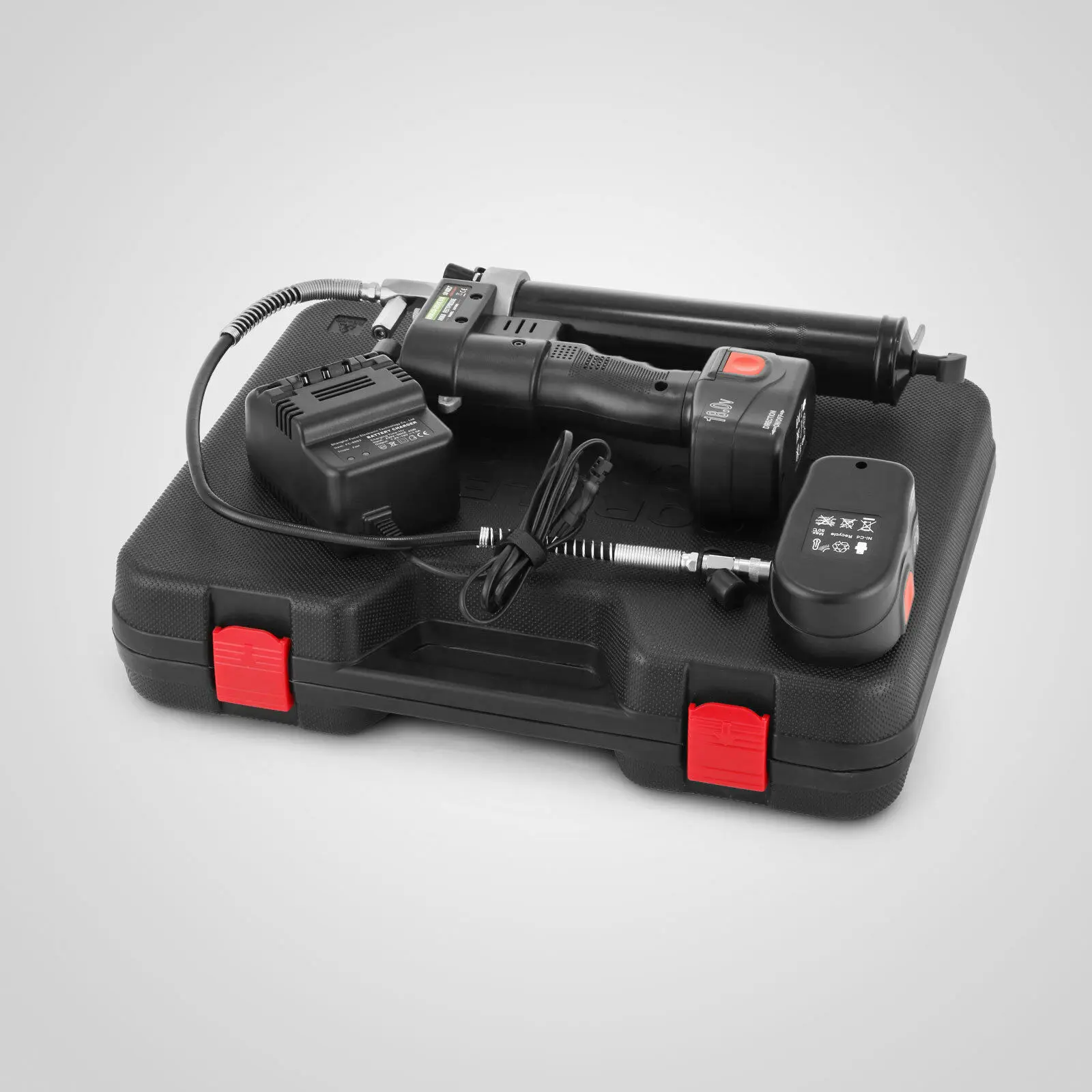 Электрический смазочный пистолет аккумуляторная батарея 18 в 107 см psi тяжелая + 2