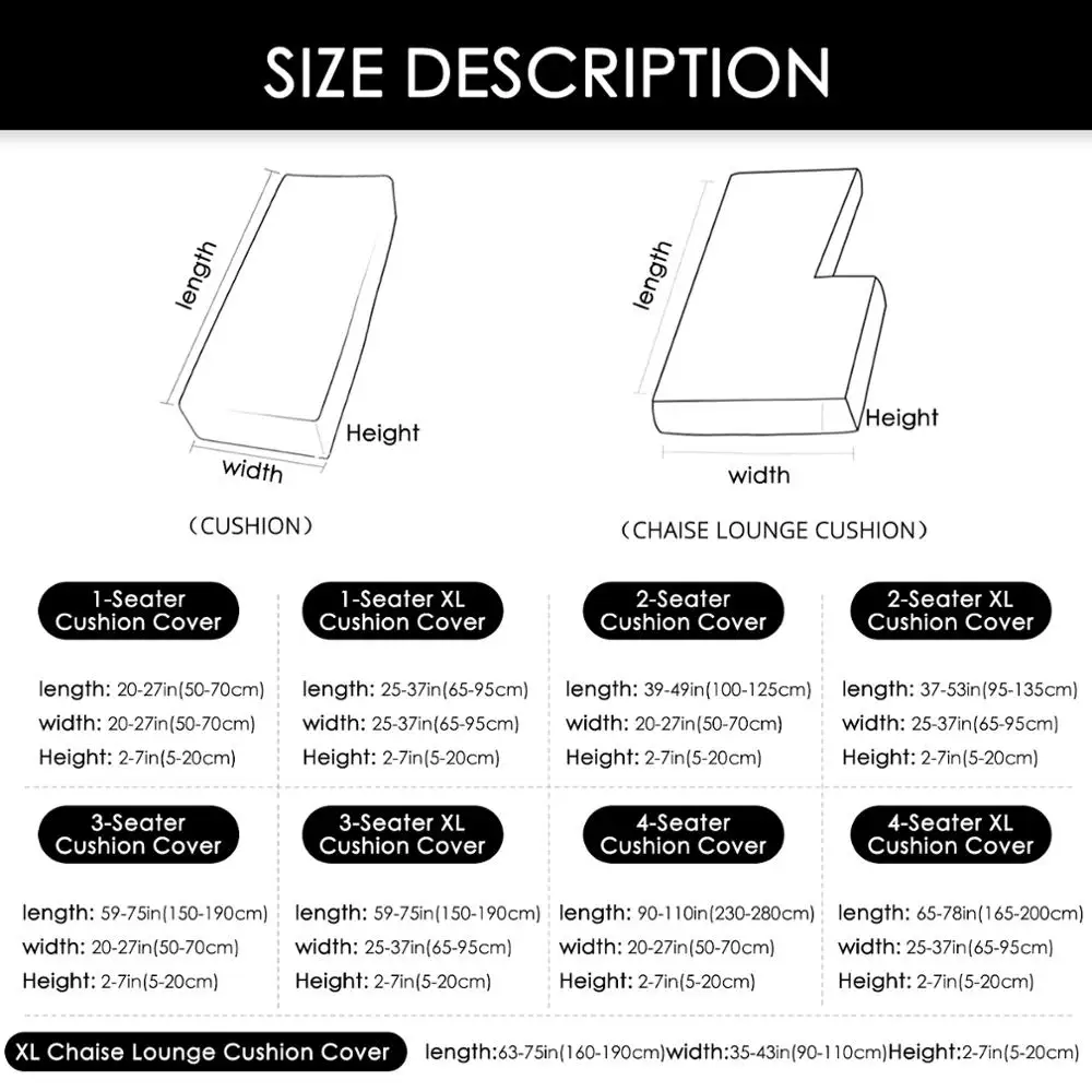 

Stretch Plain Sofa Cushion Seater Cover Solid Spandex Cushion Seat Cover for L Shaped Sofa Couch Chaise Lounge Seat Cover