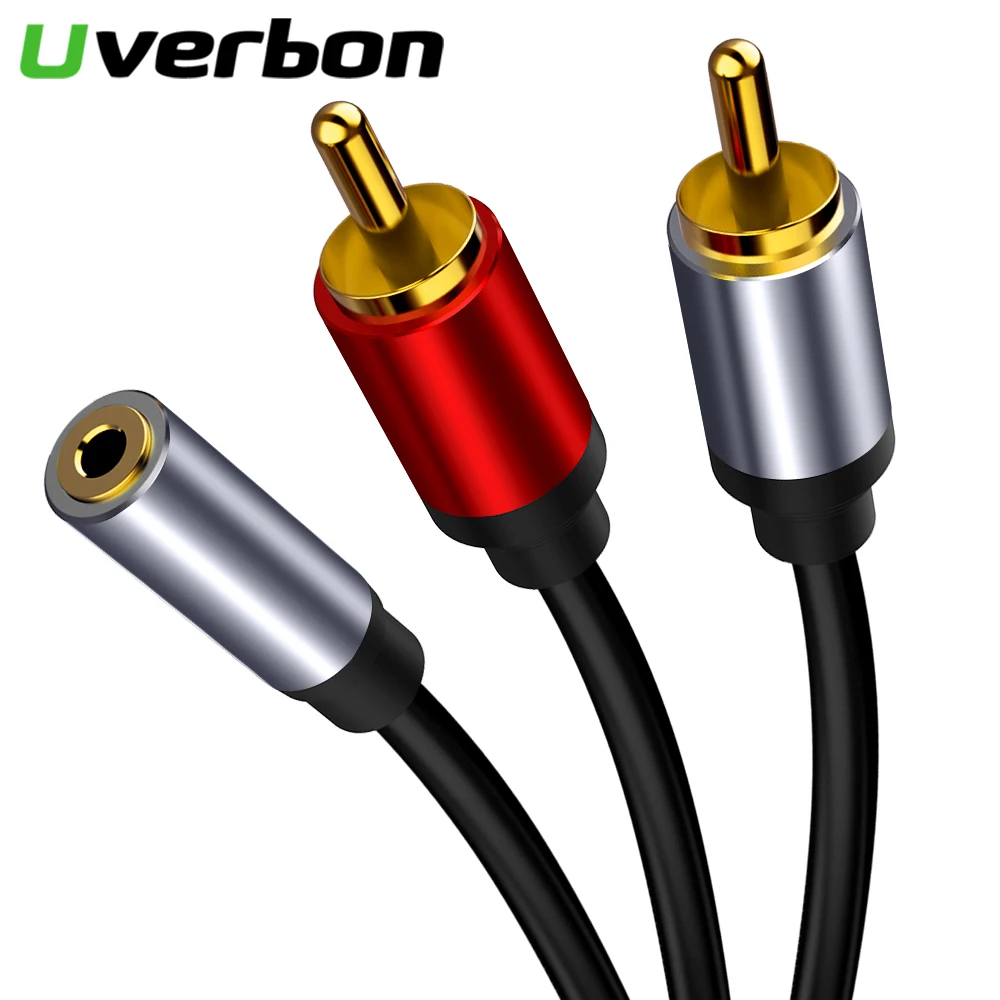 Аудиокабель RCA 3 5 мм кабель для видеоплеера 2 aux аудиоадаптер Aux iPhone DVD плееров ТВ VCD