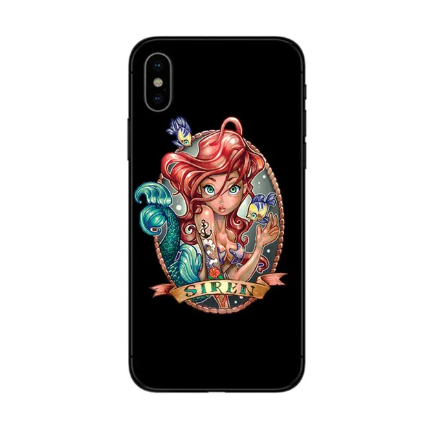 Тату мультфильм Белоснежка принцесса женщины/девушка черный мягкий ТПУ чехол