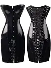 Новый сексуальный женский черный корсет из ПВХ Фетиш-платье Женский корсет для ночного клуба Dominatrix S-XXL