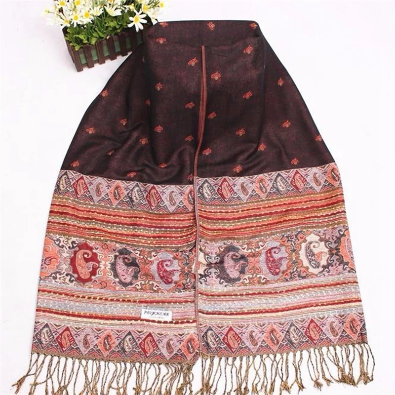 

New Fashion Women Lady Double Side Pashmina Shawl Hijab Chal Spring Autumn Travel Scarves Shawl Tassel Bufanda