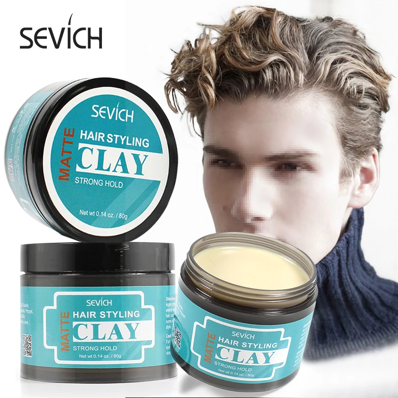 

Sevich 80g Lasting Matte Hair Clay Strong Hold Clay Easy Wash Convenient Smooth Fashion Hair Styling Refreshing Hair Clay