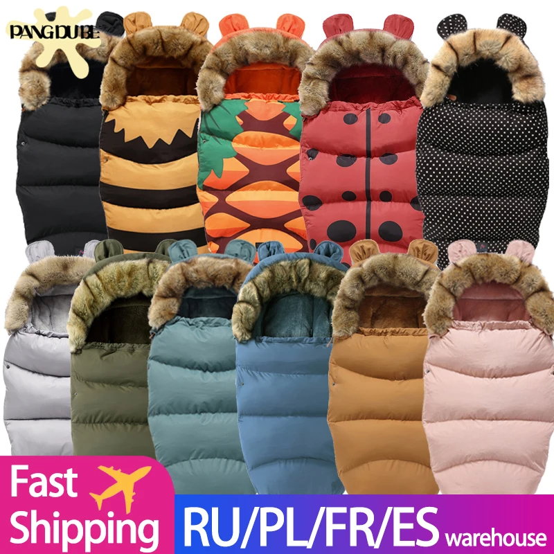 

Baby Sleeping Bag Thicken Baby Envelope Winter Baby Stroller Footmuff Sleepsack Newborn Sleeping Bags for Infant Swaddle Blanket