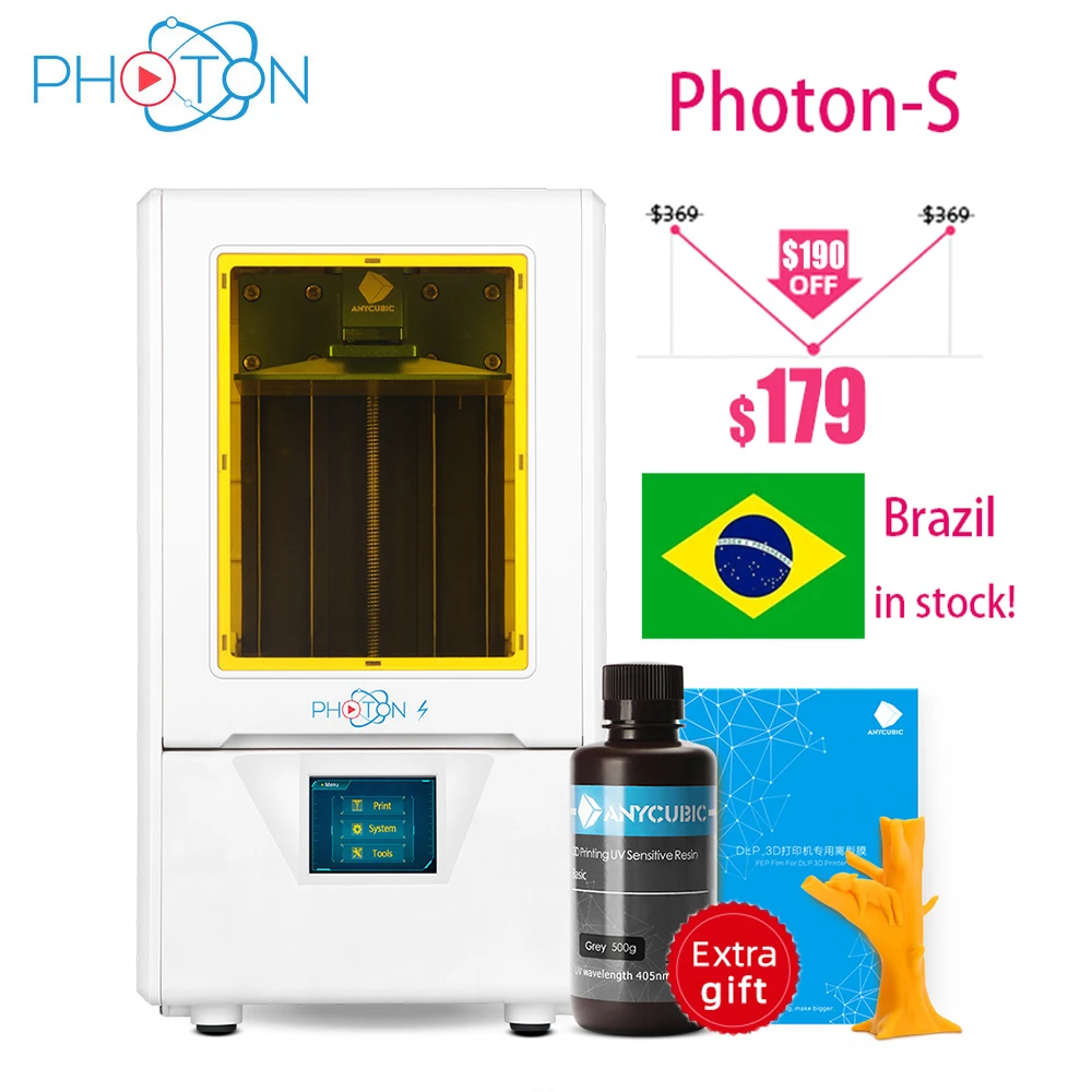 

NEW 3d Printer Anycubic Photon S Touch Screen 405nm UV Resin LCD SLA 3d Printer Kit Impresora 3d Upgraded UV Module impressora