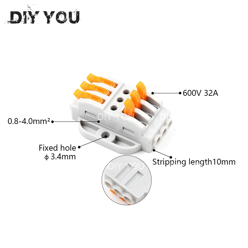DIY YOU 222 соединитель провода 2/3 pin SPL-2/3 клетка универсальный док-Быстрый проводки проводники клеммный блок Электрооборудование