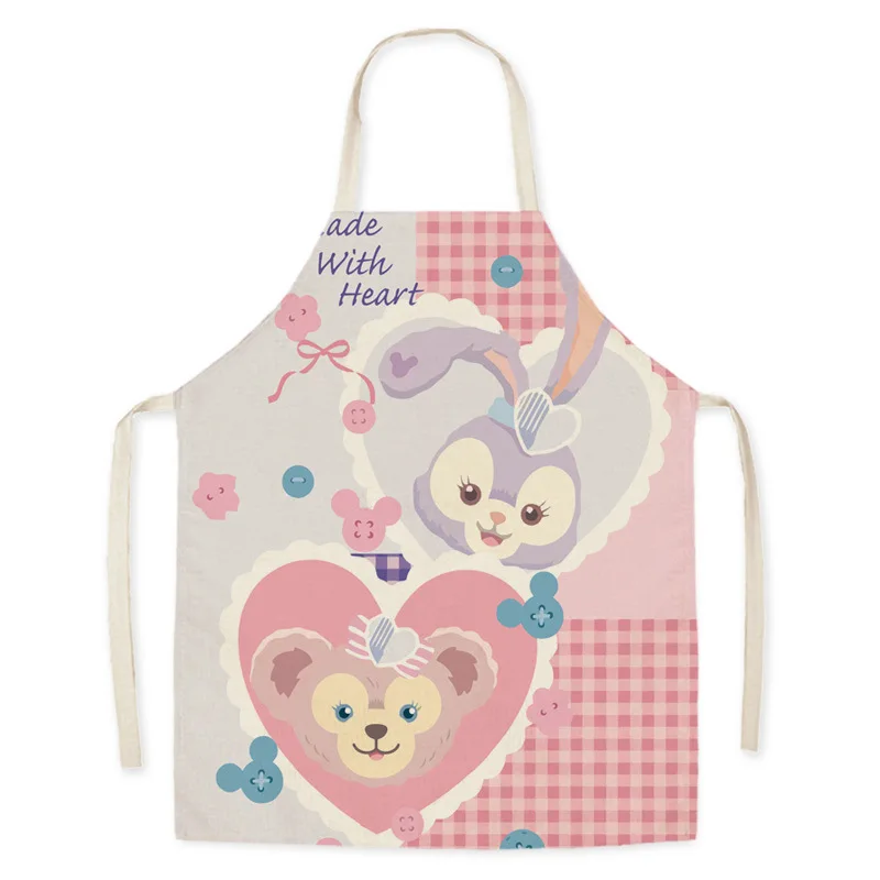 Льняной Фартук с принтом Медвежонок | Игрушки и хобби