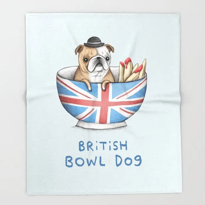 Одеяло с мультяшным принтом собаки британская миска диванное одеяло для