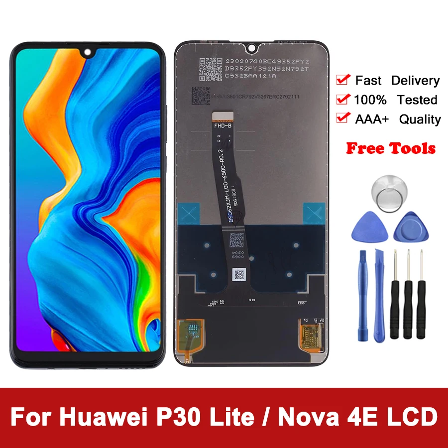 

Original LCD With Frame For HUAWEI P30 Lite LCD Display Screen For Huawei P30 Lite Screen Nova 4e MAR-LX1 LX2 AL01 Touch Display