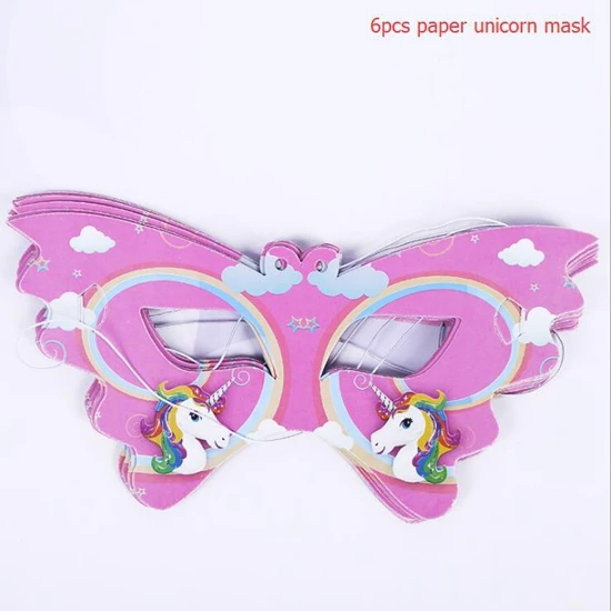 unicorn mask Единорог тема вечерние Unicornio одноразовая посуда Единорог Декор поставки День Рождения украшения Дети Единорог вечерние сувениры - Цвет: unicorn mask