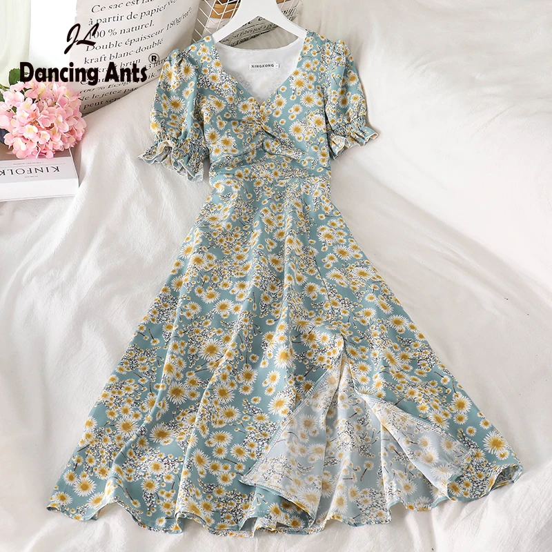 Женское облегающее платье с V образным вырезом коротким рукавом фонариком и