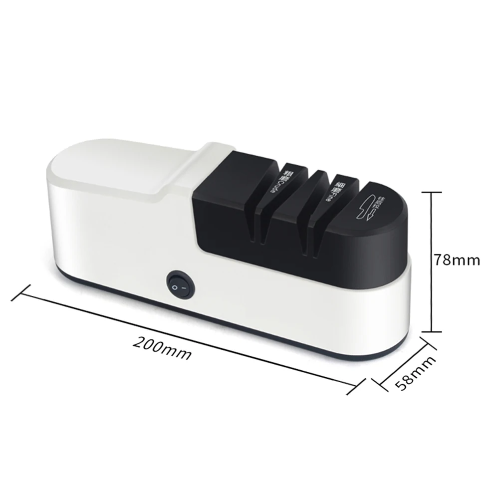 

USB Charging Electric Knife Sharpener High-speed Gear + Low-speed Gear Dual Design Automatic Knife Electric Fast Sharpener