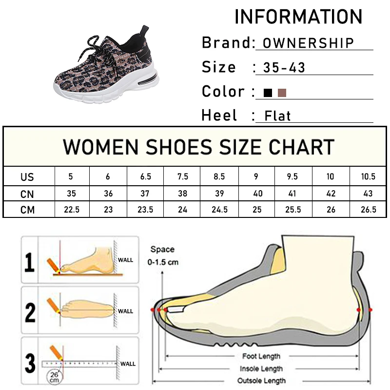 

2021 Women Sneakers Lace Up Vulcanized Woman Leopard Casual Tennis Shoes Female Breathable Wedges Ladies Mesh Footwear Big Size