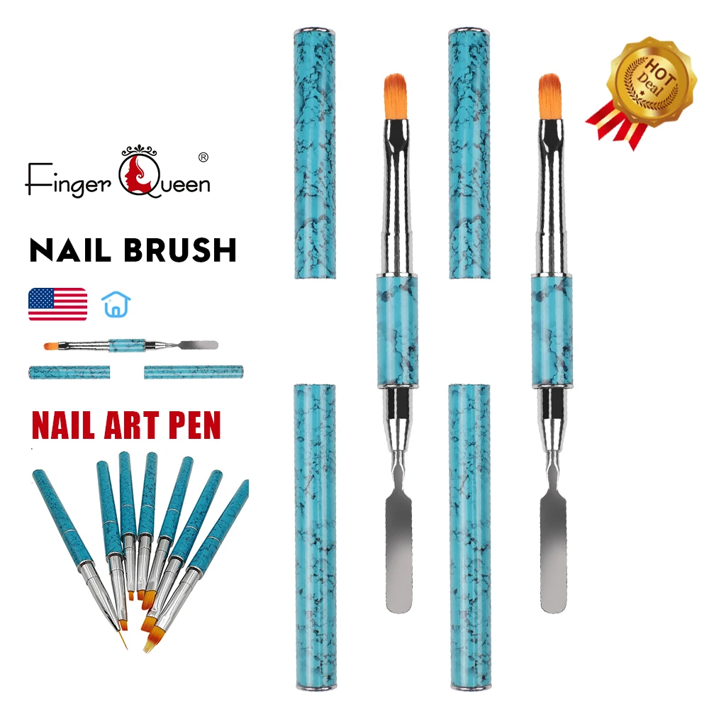 

Двусторонний инструмент из нержавеющей стали, овальная кисть для ногтей, рисование, ручка в виде цветка, «сделай сам», Гель-лак, кристалл