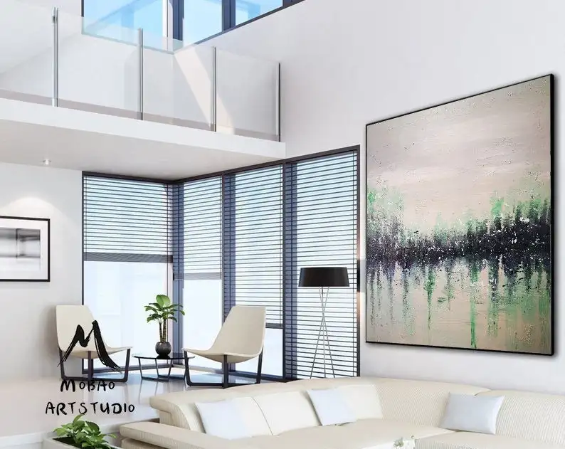 

Большой пейзаж, абстрактная живопись, зеленая живопись, современное масляное искусство, большие картины, Современное абстрактное искусств...