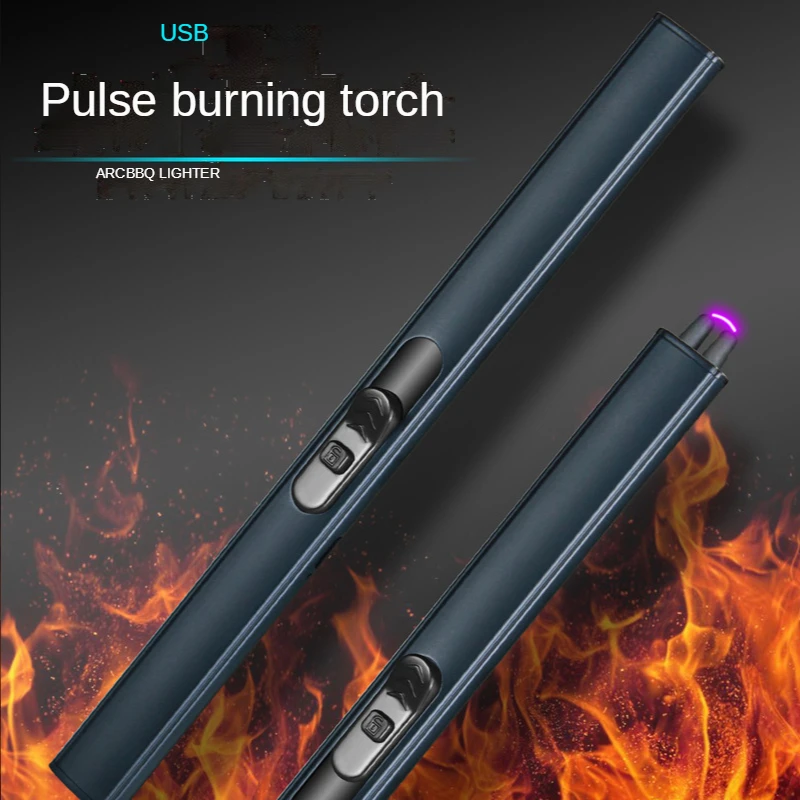 

Rechargeable Lighter New Personality Pulse Arc Safety Switch Outdoor Windproof Barbecue Igniter Smoking Accessories