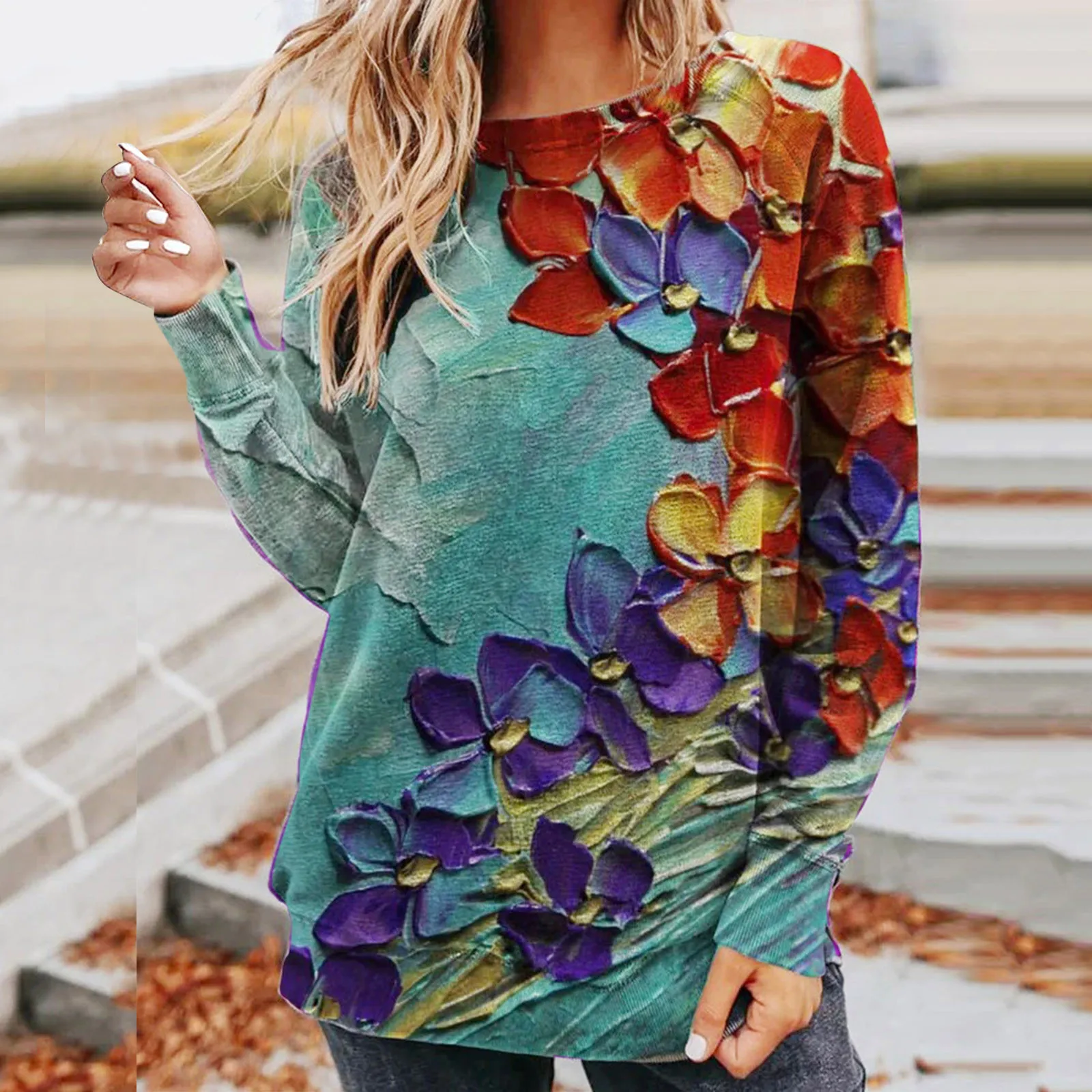 

Vintage Flower Print Blouses Women's Casual Loose Blouse Shirts Autumn Women Blusas Shirts Fashion Clothes Streetwear 2021 R5